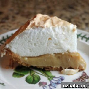 Small butterscotch pie slice from a pie baked in a 7-inch pie dish.