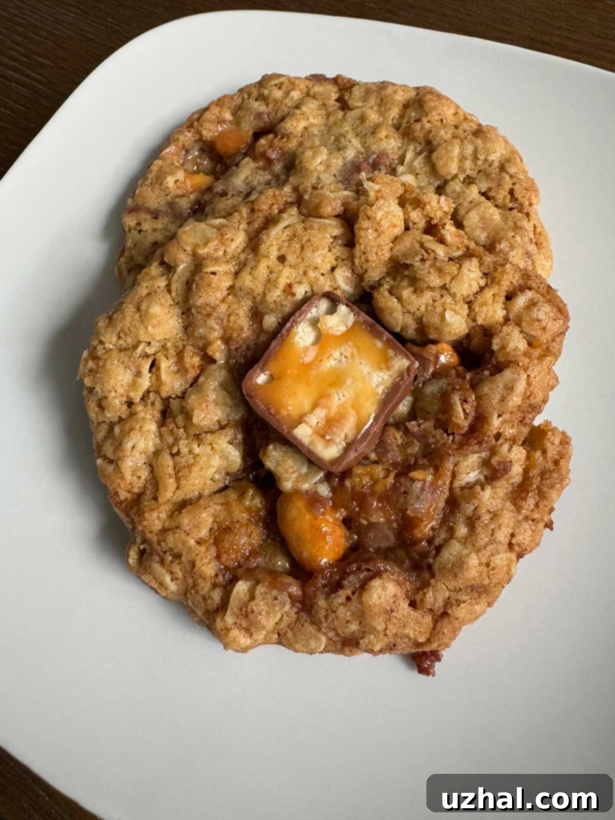 Brown Butter Oatmeal Snickers Cookies