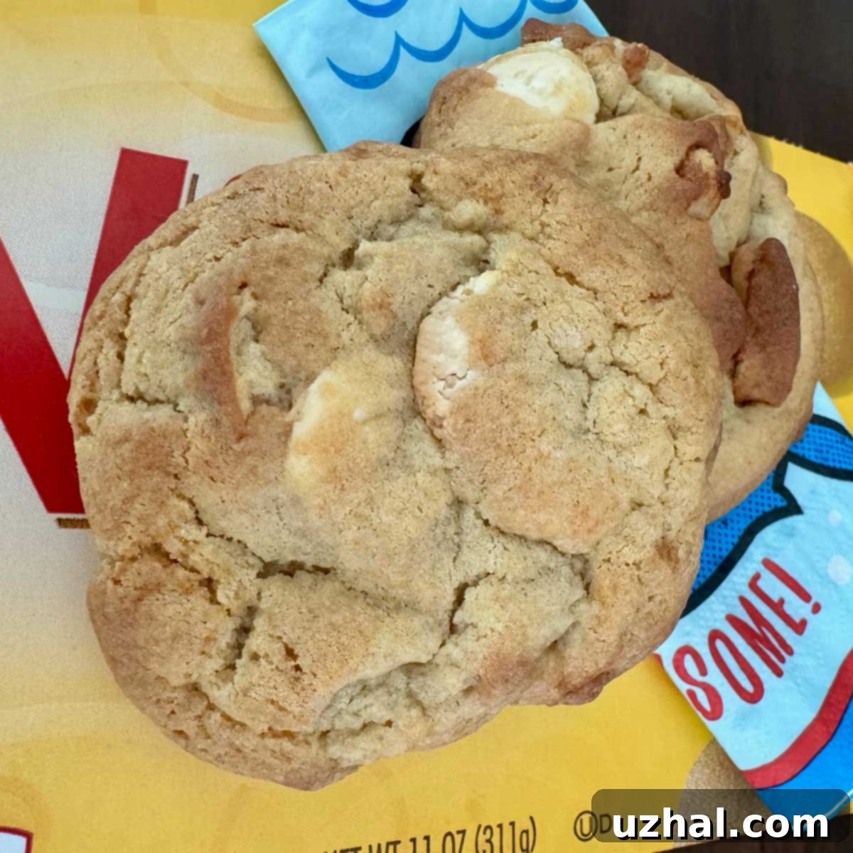 Jumbo Banana Pudding Cookies, perfectly baked and golden brown