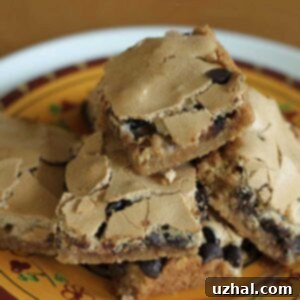 Recipe for meringue topped bar cookies known as Peanut Butter Mud Hens.