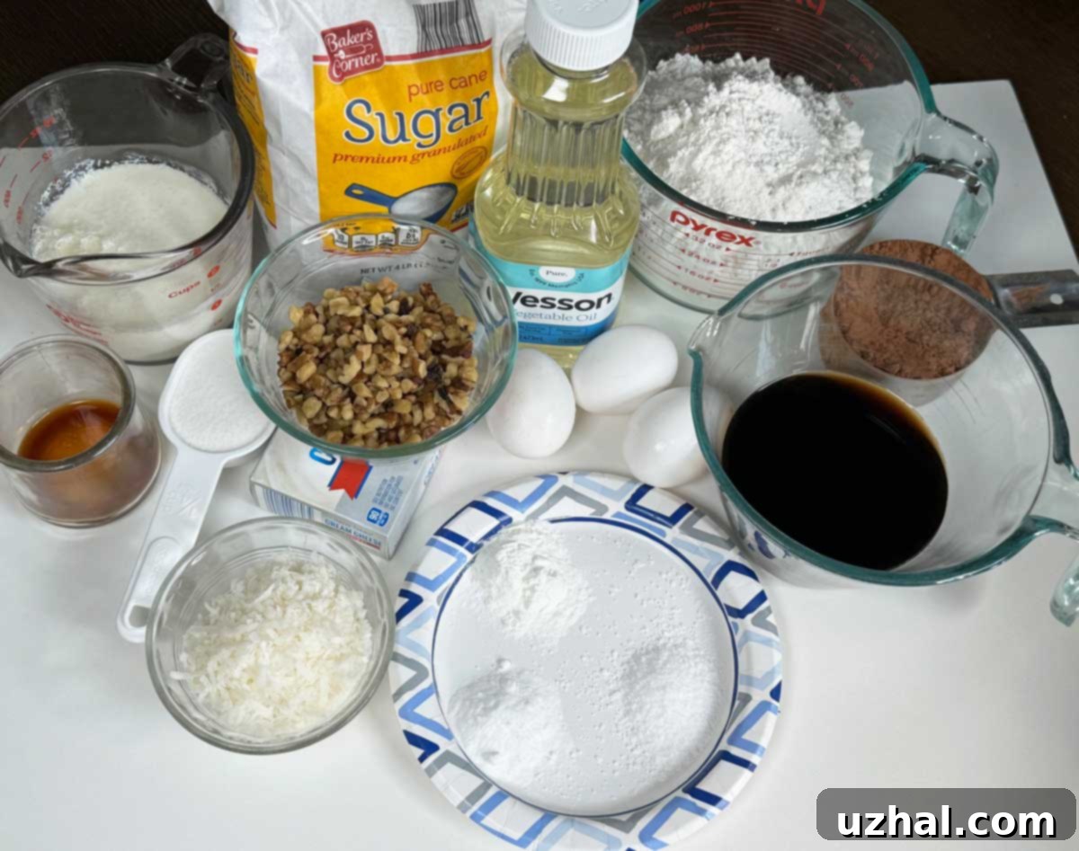 Ingredients for Coconut Ring Cake Chocolate Bundt