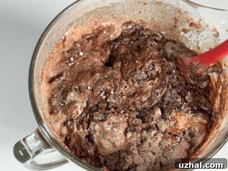 Beat dry ingredients into batter