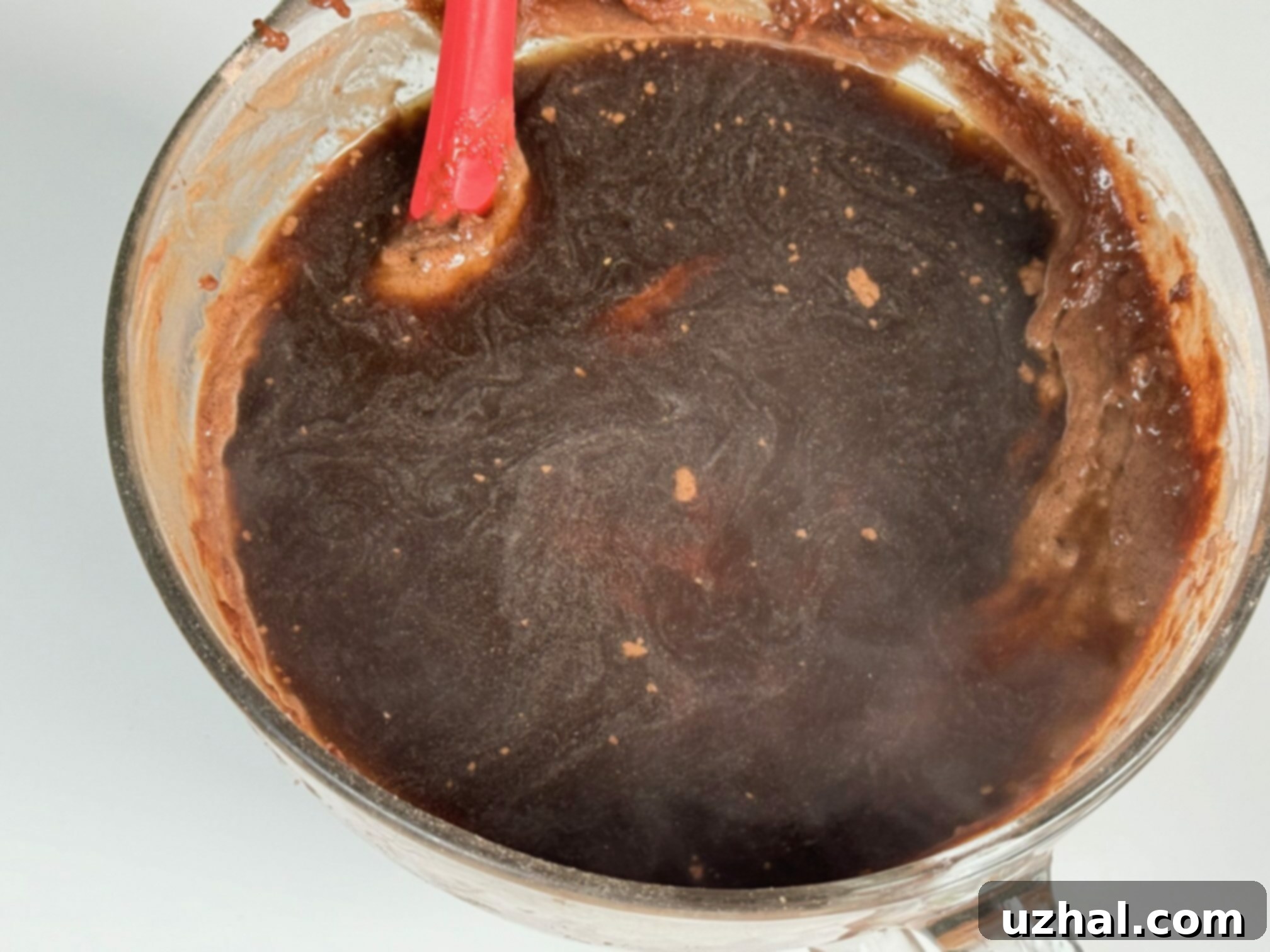 Add hot coffee to Coconut Ring Cake batter