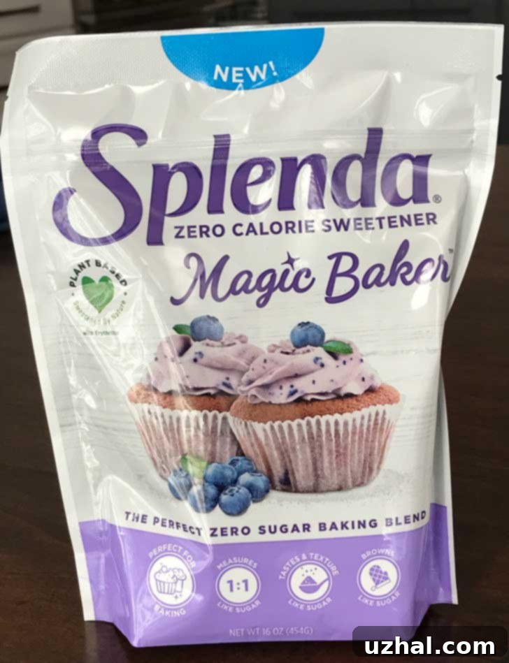 Splenda Magic Baker, a zero-calorie sweetener blend of erythritol, allulose, and stevia for baking.
