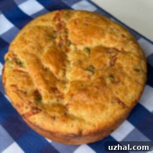 Batter Bread with Habanero and Pepitas baked in an oven-proof saucepan