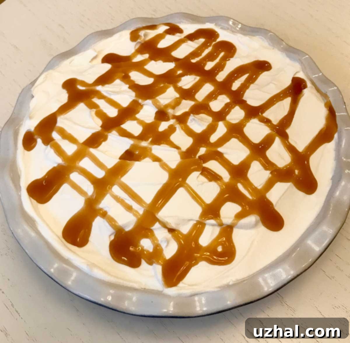 A delicious Pineapple Sour Cream Pie, with its golden topping, ready for serving.