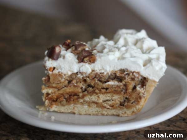 Luby's Butternut Brownie Pie freshly baked with a golden-brown top