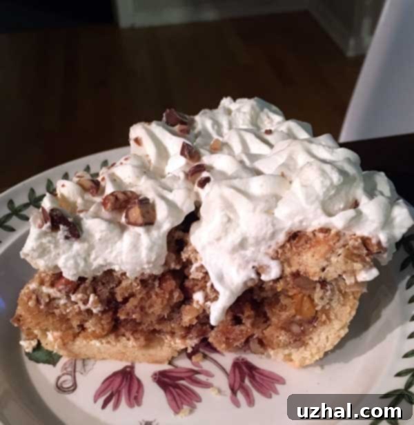 butternut brownie pie showing the pecan meringue filling and a hint of crust