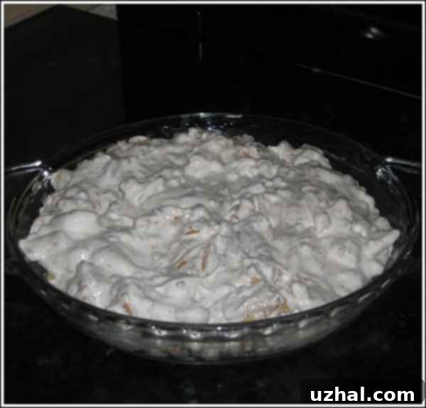 unbaked butternut brownie pie filling in a greased pie dish without a crust