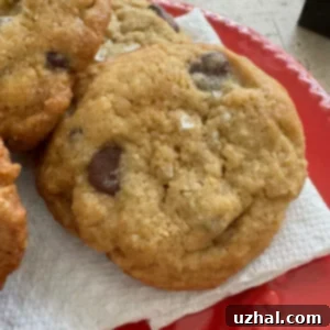 Freshly baked Minnesota State Fair Blue Ribbon Chocolate Chip Cookies on a cooling rack.