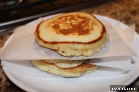 stackofpancakes stack of fluffy malted milk pancakes ready to be frozen