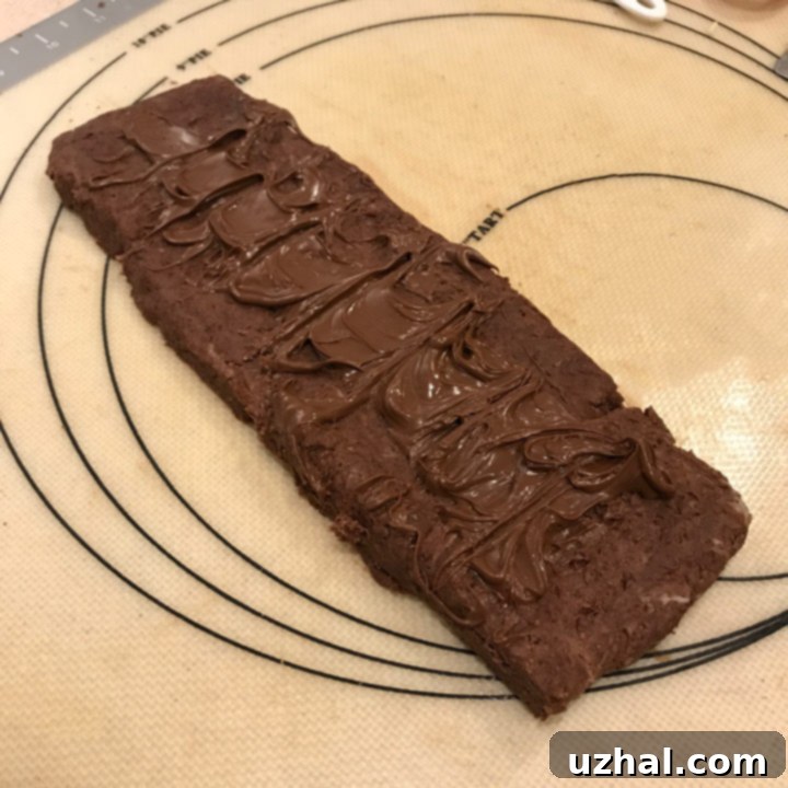 Nutella Swirl Scone dough being shaped