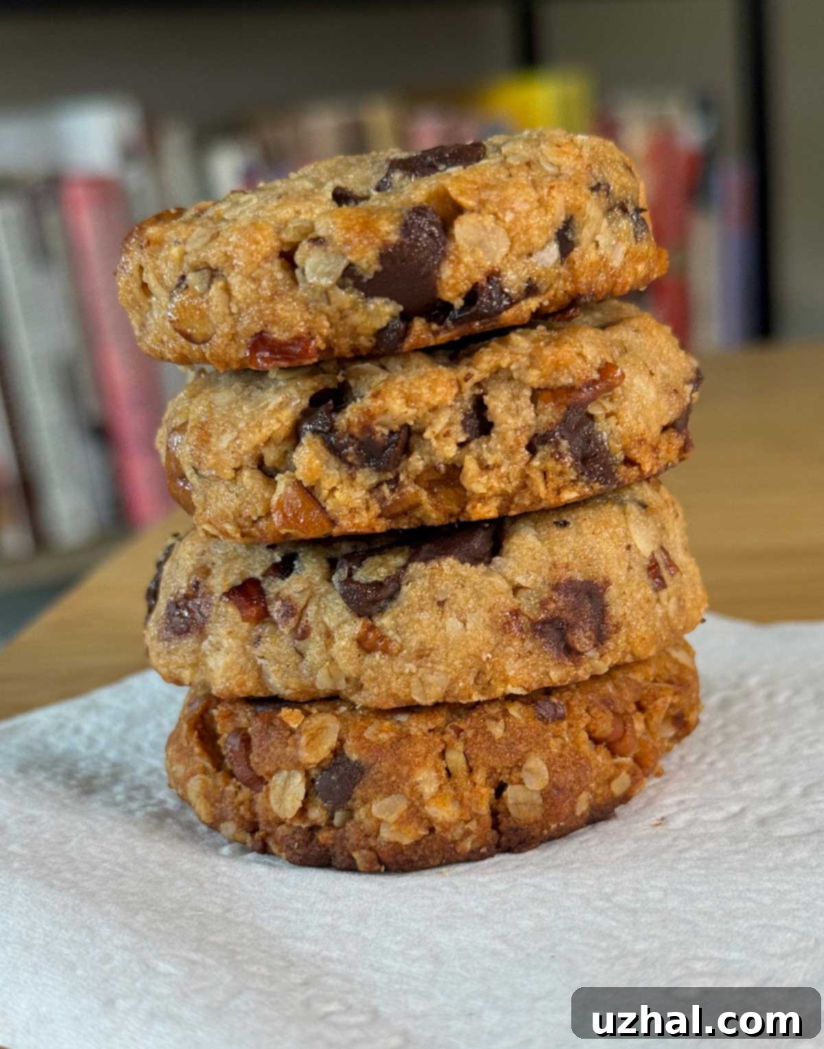 Thick and delicious gluten-free vegan almond flour chocolate chip cookies baked to perfection.