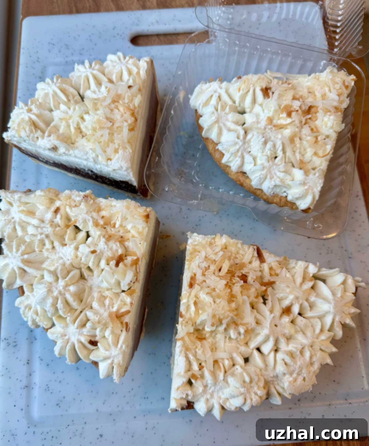 Frozen Haupia Pie Slices