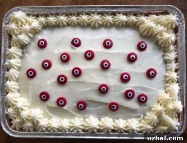 Red Velvet Sheet Cake that I made for Halloween one year.