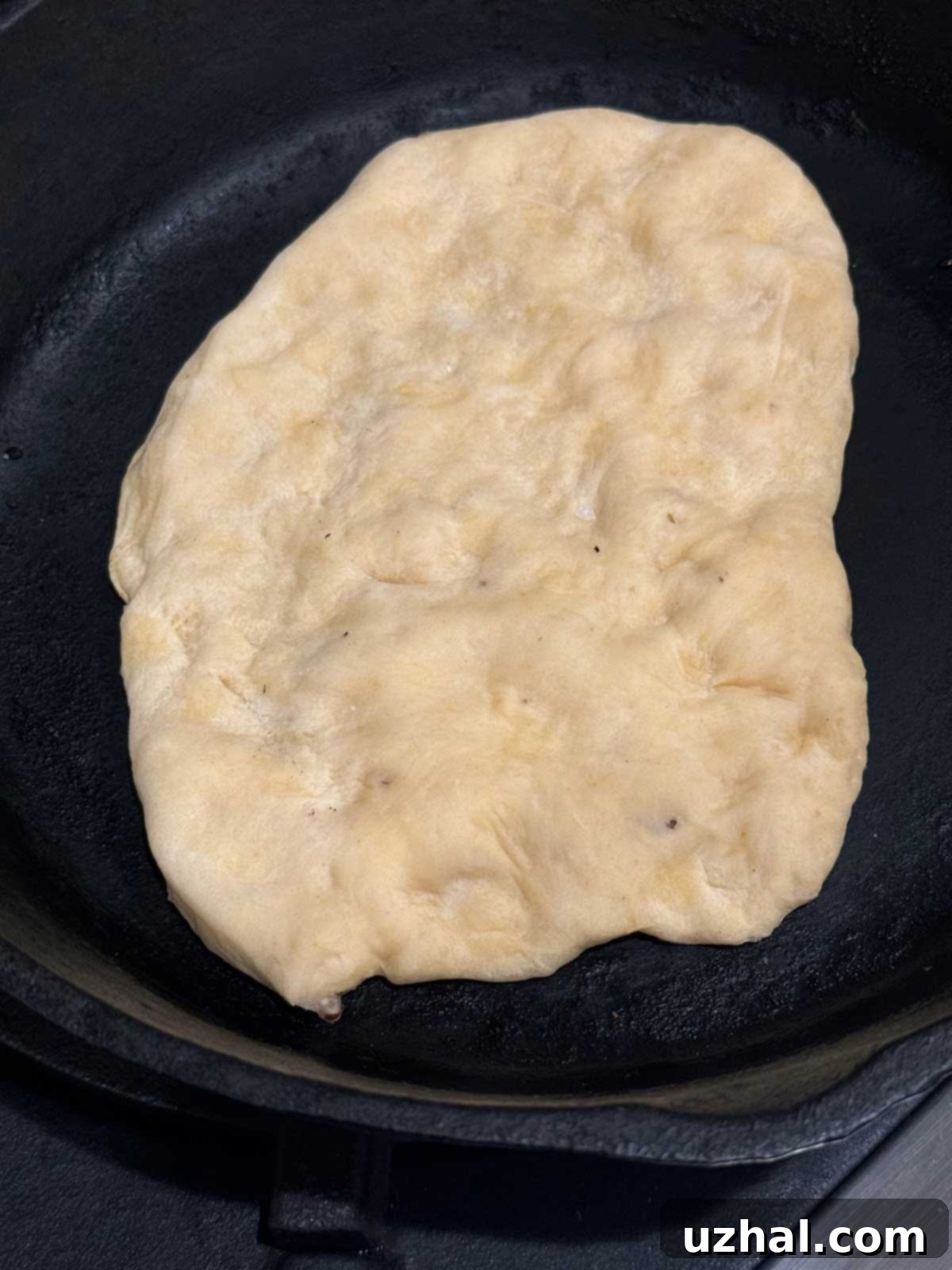 Sweet potato naan dough pieces ready for cooking.