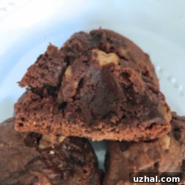 Decadent Chocolate Brownie Mounds with walnuts