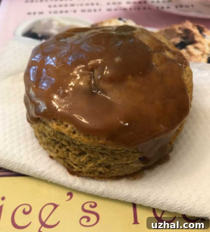 Alices Magical Pumpkin Scones 2 Alice's Tea Cup Pumpkin Scone, freshly baked and ready to be glazed