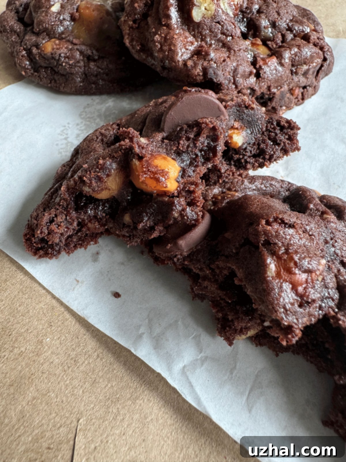 Texture of Jewel Gourmet Turtle Brownie Cookies copycat