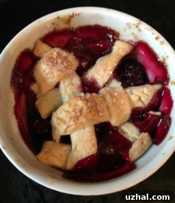 Mini Blackberry Cobblers in individual souffle dishes