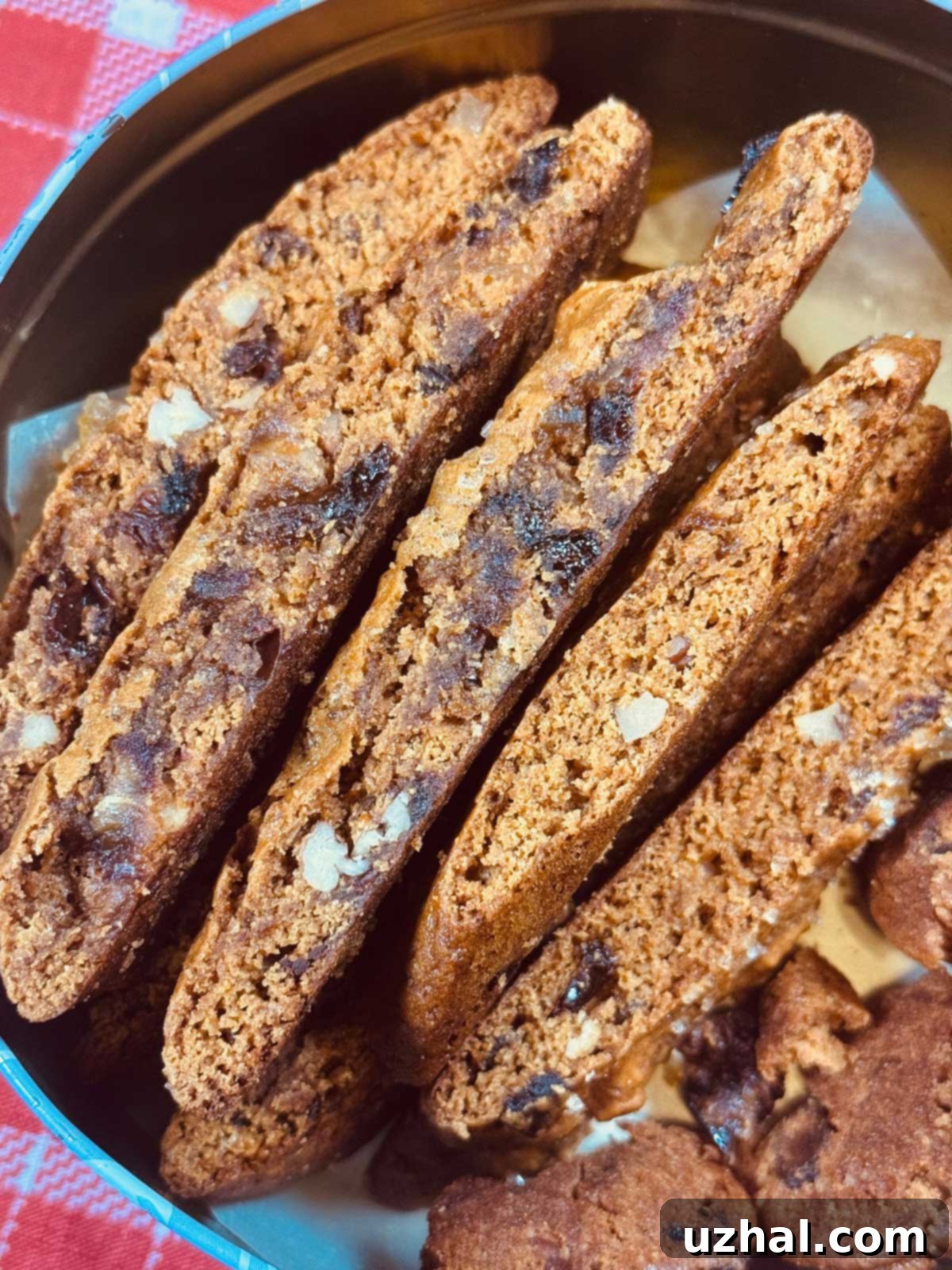 lunchbox Hermits aka Vegan Hermit Cookies in a tin. Soft, spiced, and packed with dried fruit.