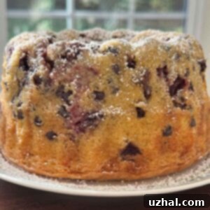 A slice of Gluten-Free Coffee Cake, showing its moist crumb and scattered fruit and chocolate chips.