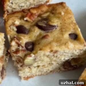 Banana Chocolate Chip Bars recipe with browned butter