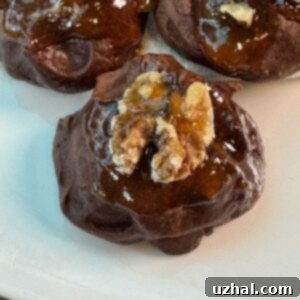 Fudgy Palmer House Brownie Delights 7 Palmer House Fudge Brownies in cookie form, richly topped with apricot glaze and a single walnut.