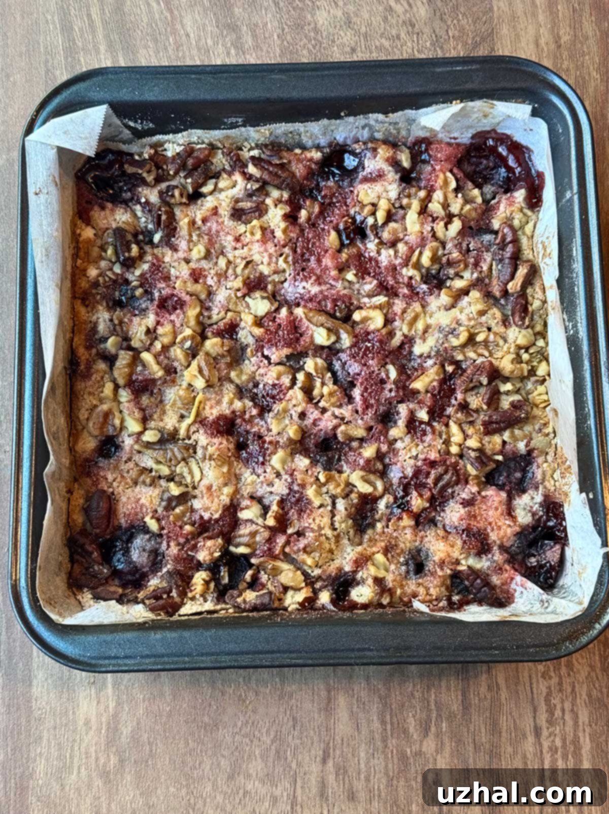 Cha-Cha-Cha Cherry Cake, a type of cherry dump cake with gelatin to help it slice neatly.