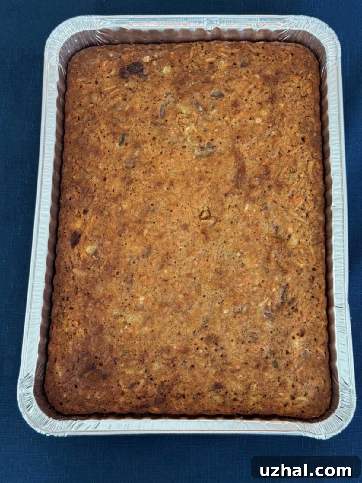 Perfectly Flat 9x13 inch carrot cake.